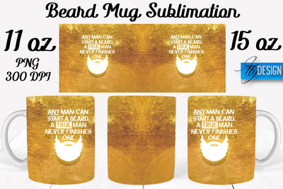 Beard Mug PNG Sublimation | Coffee 11 Oz | 15 Oz Mug Sublimation Sublimation Fly Design 