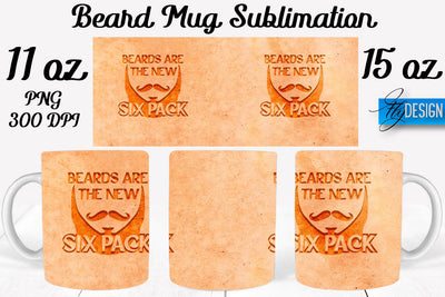 Beard Mug PNG Sublimation | Coffee 11 Oz | 15 Oz Mug Sublimation Sublimation Fly Design 