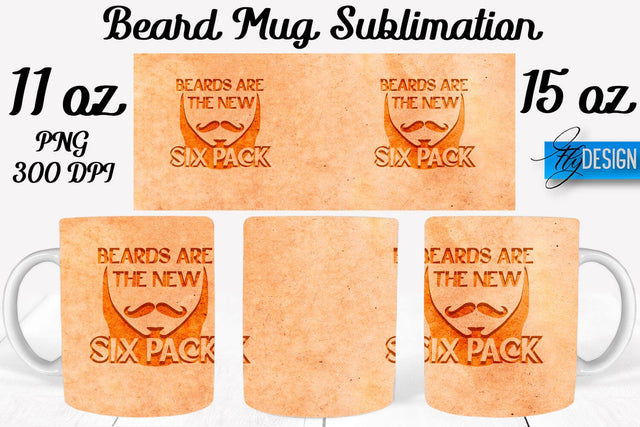 Beard Mug PNG Sublimation | Coffee 11 Oz | 15 Oz Mug Sublimation Sublimation Fly Design 