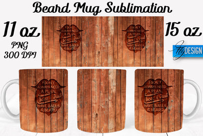 Beard Mug PNG Sublimation | Coffee 11 Oz | 15 Oz Mug Sublimation Sublimation Fly Design 