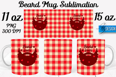 Beard Mug PNG Sublimation | Coffee 11 Oz | 15 Oz Mug Sublimation Sublimation Fly Design 