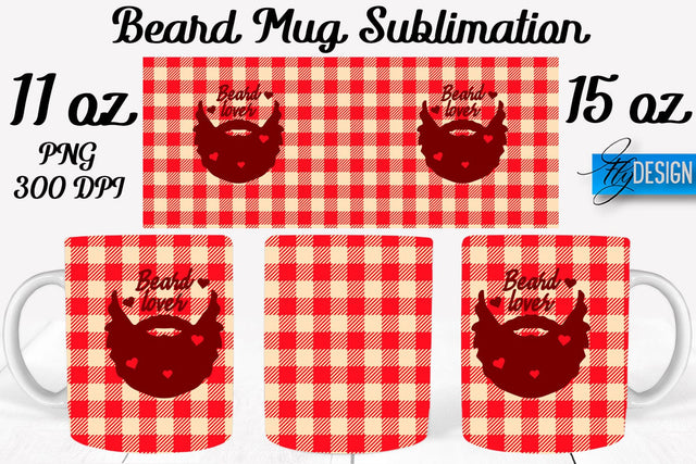 Beard Mug PNG Sublimation | Coffee 11 Oz | 15 Oz Mug Sublimation Sublimation Fly Design 