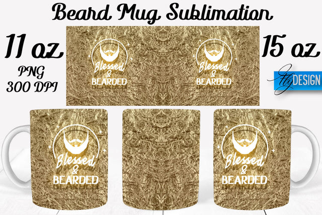 Beard Mug PNG Sublimation | Coffee 11 Oz | 15 Oz Mug Sublimation Sublimation Fly Design 