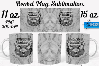 Beard Mug PNG Sublimation | Coffee 11 Oz | 15 Oz Mug Sublimation Sublimation Fly Design 