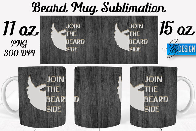 Beard Mug PNG Sublimation | Coffee 11 Oz | 15 Oz Mug Sublimation Sublimation Fly Design 