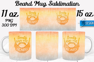 Beard Mug PNG Sublimation | Coffee 11 Oz | 15 Oz Mug Sublimation Sublimation Fly Design 