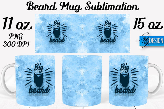 Beard Mug PNG Sublimation | Coffee 11 Oz | 15 Oz Mug Sublimation Sublimation Fly Design 