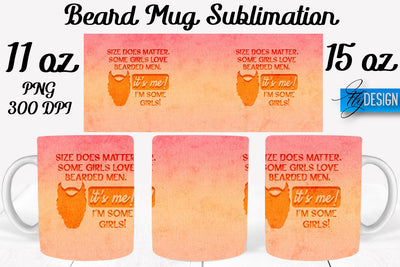 Beard Mug PNG Sublimation | Coffee 11 Oz | 15 Oz Mug Sublimation Sublimation Fly Design 
