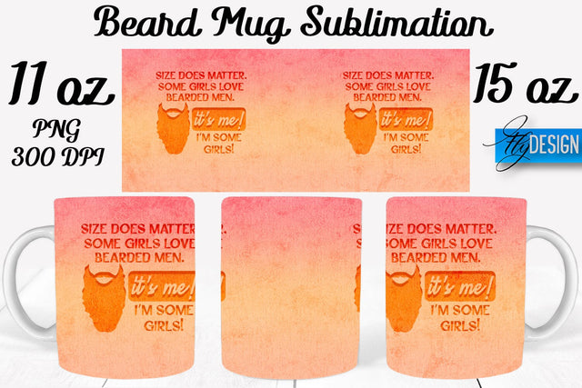 Beard Mug PNG Sublimation | Coffee 11 Oz | 15 Oz Mug Sublimation Sublimation Fly Design 