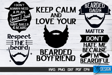 Beard SVG Design | Funny Quotes SVG Design | Bearded Men SVG SVG Fly Design 
