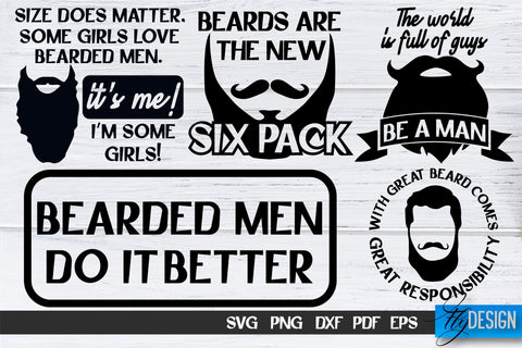 Beard SVG Design | Funny Quotes SVG Design | Bearded Men SVG SVG Fly Design 