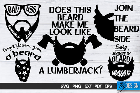 Beard SVG Design | Funny Quotes SVG Design | Bearded Men SVG SVG Fly Design 