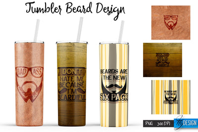 Beard Tumblers Bundle Wrap 20 oz Sublimation Fly Design 