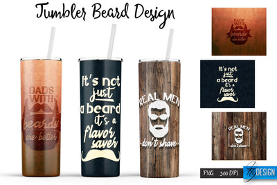 Beard Tumblers Bundle Wrap 20 oz Sublimation Fly Design 