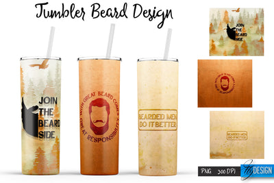 Beard Tumblers Bundle Wrap 20 oz Sublimation Fly Design 