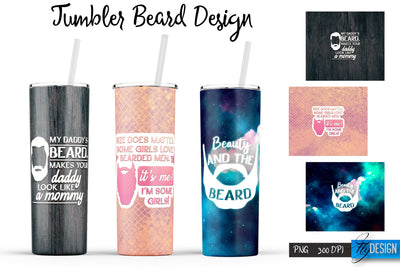 Beard Tumblers Bundle Wrap 20 oz Sublimation Fly Design 