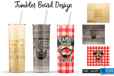 Beard Tumblers Bundle Wrap 20 oz Sublimation Fly Design 