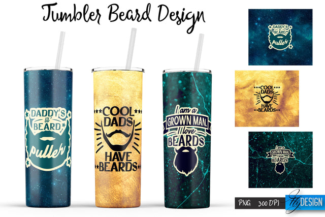 Beard Tumblers Bundle Wrap 20 oz Sublimation Fly Design 