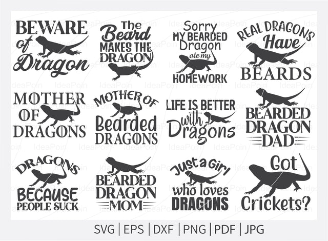 Bearded Dragon Bundle svg, Bearded Dragon Qotes, Bearded Dragon svg, Funny Reptile Svg, Bearded Dragon Sayings, Beardie svg, Bearded Dragon SVG Dinvect 