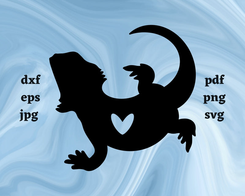 Bearded Dragon Heart SVG Cut File SVG Northern Light SVG 