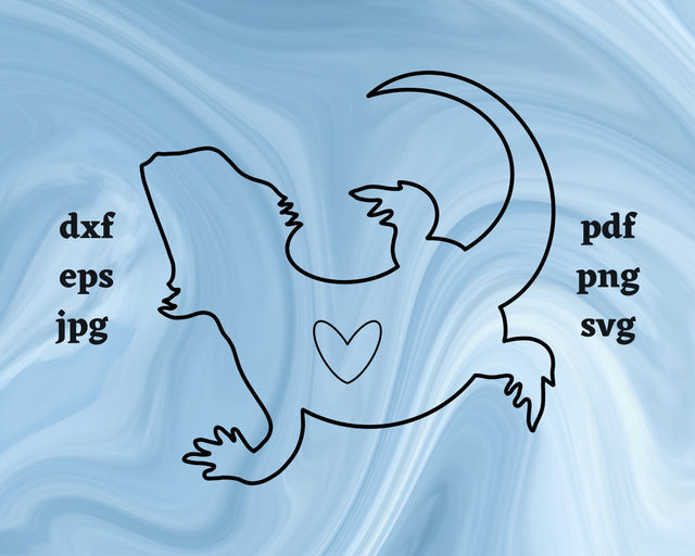 Bearded Dragon Heart SVG Cut File SVG Northern Light SVG 