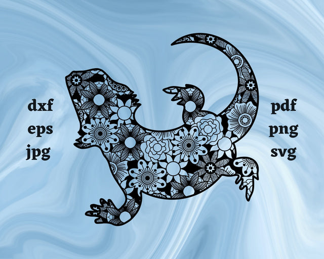 Bearded Dragon Mandala SVG Cut File SVG Northern Light SVG 