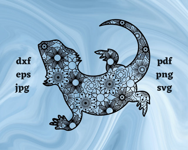 Bearded Dragon Mandala SVG Cut File SVG Northern Light SVG 