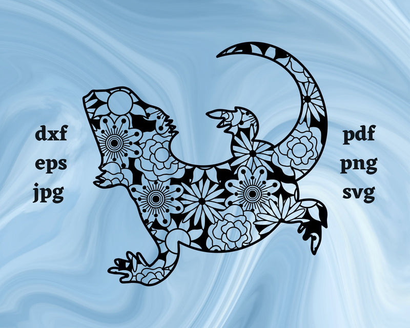 Bearded Dragon Mandala SVG Cut File SVG Northern Light SVG 