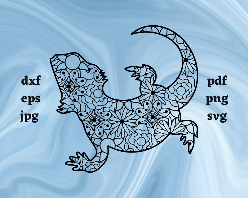 Bearded Dragon Mandala SVG Cut File SVG Northern Light SVG 
