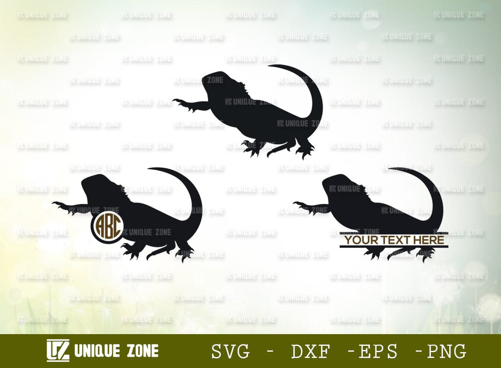 Bearded Dragon Monogram SVG Cut File, Bearded Svg, Dragon Svg, Reptile ...