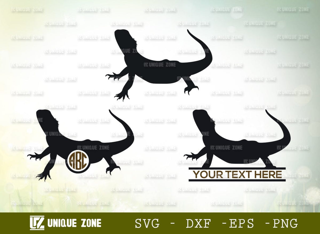 Bearded Dragon Monogram SVG Cut File, Bearded Svg, Dragon Svg, Reptile ...