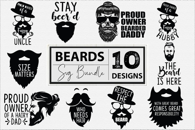 Beards Bundle 10 Designs SVG Creativeart88 