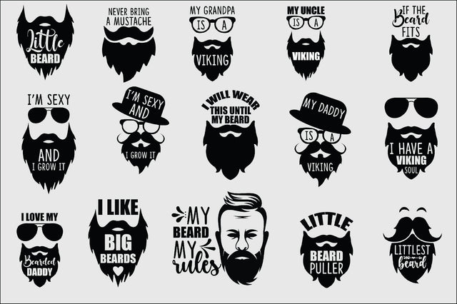 Beards Bundle 15- Designs SVG Creativeart88 