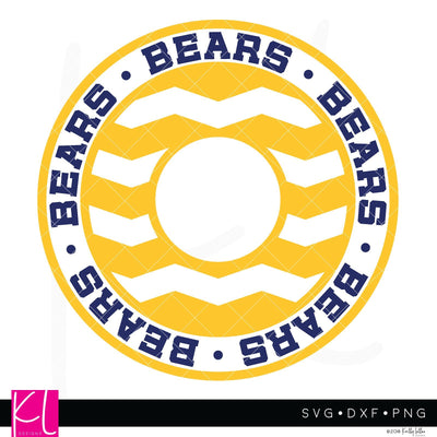 Bears Chevron Monogram Frame SVG Kelly Lollar Designs 