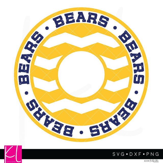 Bears Chevron Monogram Frame SVG Kelly Lollar Designs 