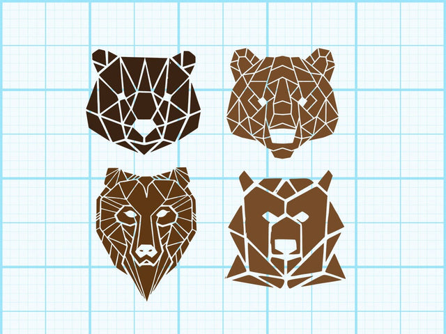 Bears Head Geomatical Svg Sublimation Johan Ru designs 