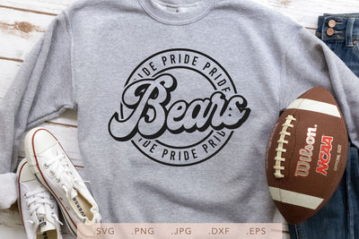 Bears Pride Round Vintage SVG DXF JPG PNG EPS | School Team Spirit | Team Shirt Sublimation SVG Nanda Bayu 