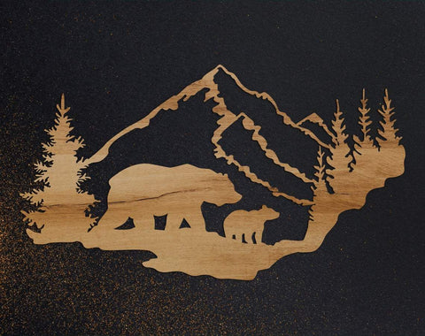 Bears SVG DXF Cut Files, dxf files for plasma, cnc files for wood, bear svg, mountain svg, forest svg, mama bear svg, hunting svg SVG CutLeafSvg 