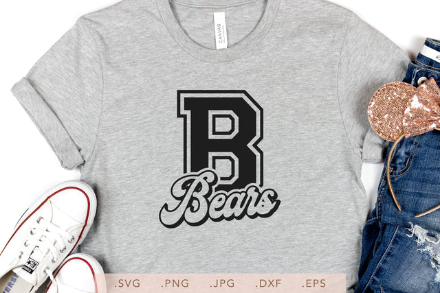 Bears Vintage Design SVG DXF JPG PNG EPS | School Team Spirit | Team Shirt Sublimation SVG Nanda Bayu 