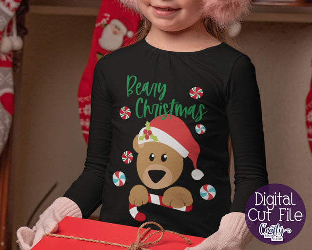 Beary Christmas Svg - Baby Bear SVG Crafty Mama Studios 