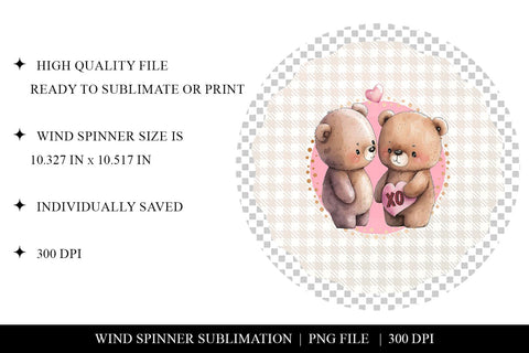 Beary Cute Wind Spinner Sublimation Design Sublimation BijouBay 