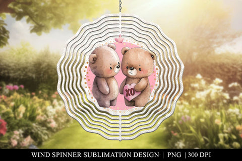 Beary Cute Wind Spinner Sublimation Design Sublimation BijouBay 