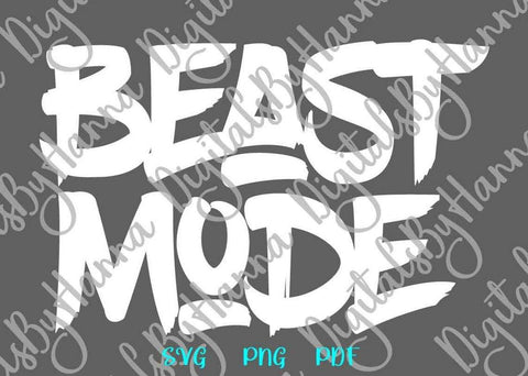 Beast Mode Funny Gym Sign Sarcastic Saying Crossfit Power Lifting SVG DXF PNG PDf JPG SVG Digitals by Hanna 