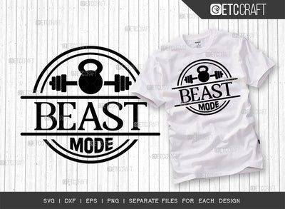 Beast Mode SVG Cut File, Weights Svg, Gym Svg, Fitness Svg, Workout Svg, Bodybuilding Svg, Gym Quotes, ETC T00186 SVG ETC Craft 