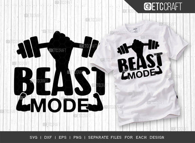 Beast Mode SVG Cut File, Weights Svg, Gym Svg, Fitness Svg, Workout Svg, Bodybuilding Svg, Gym Quotes, ETC T00186 SVG ETC Craft 