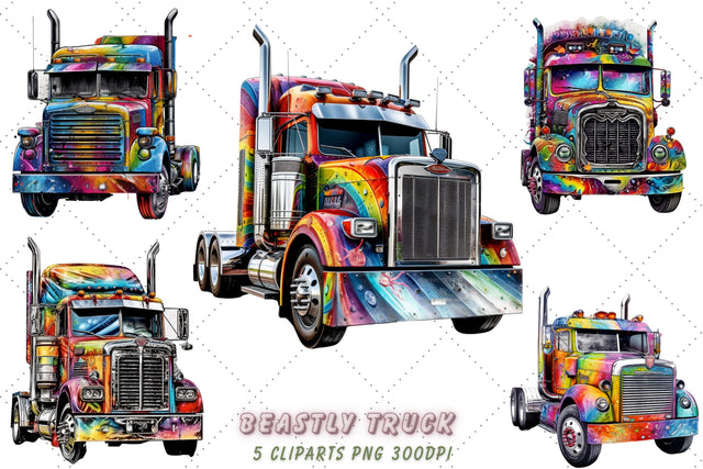 Beastly Truck Sublimation Clipart Bundle Sublimation FloridPrintables 