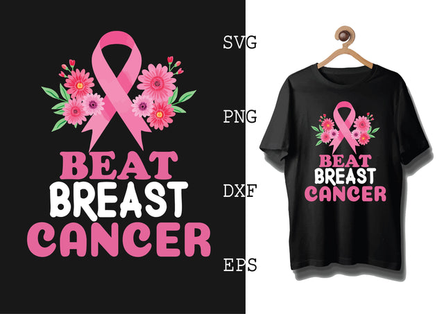 Beat Breast Cancer Svg, Breast Cancer Awareness Svg, Png, Eps, Dxf Files SVG DesignTShirt 