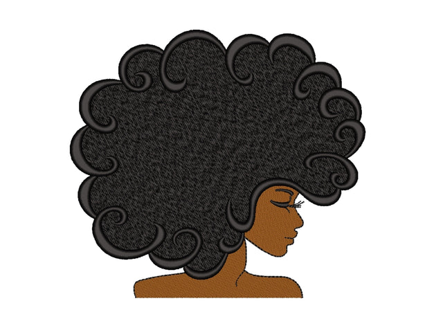 Beautiful African American Woman Embroidery Design, 3 sizes Embroidery/Applique DESIGNS Nino Nadaraia 