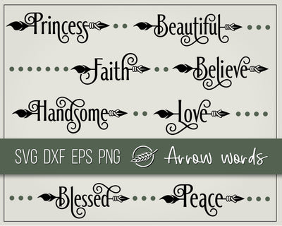 Beautiful arrow words - SVG cut files SVG Boertiek 