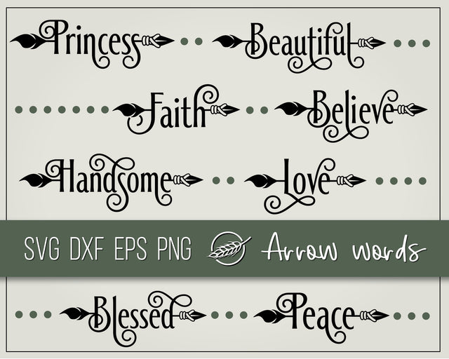Beautiful arrow words - SVG cut files SVG Boertiek 